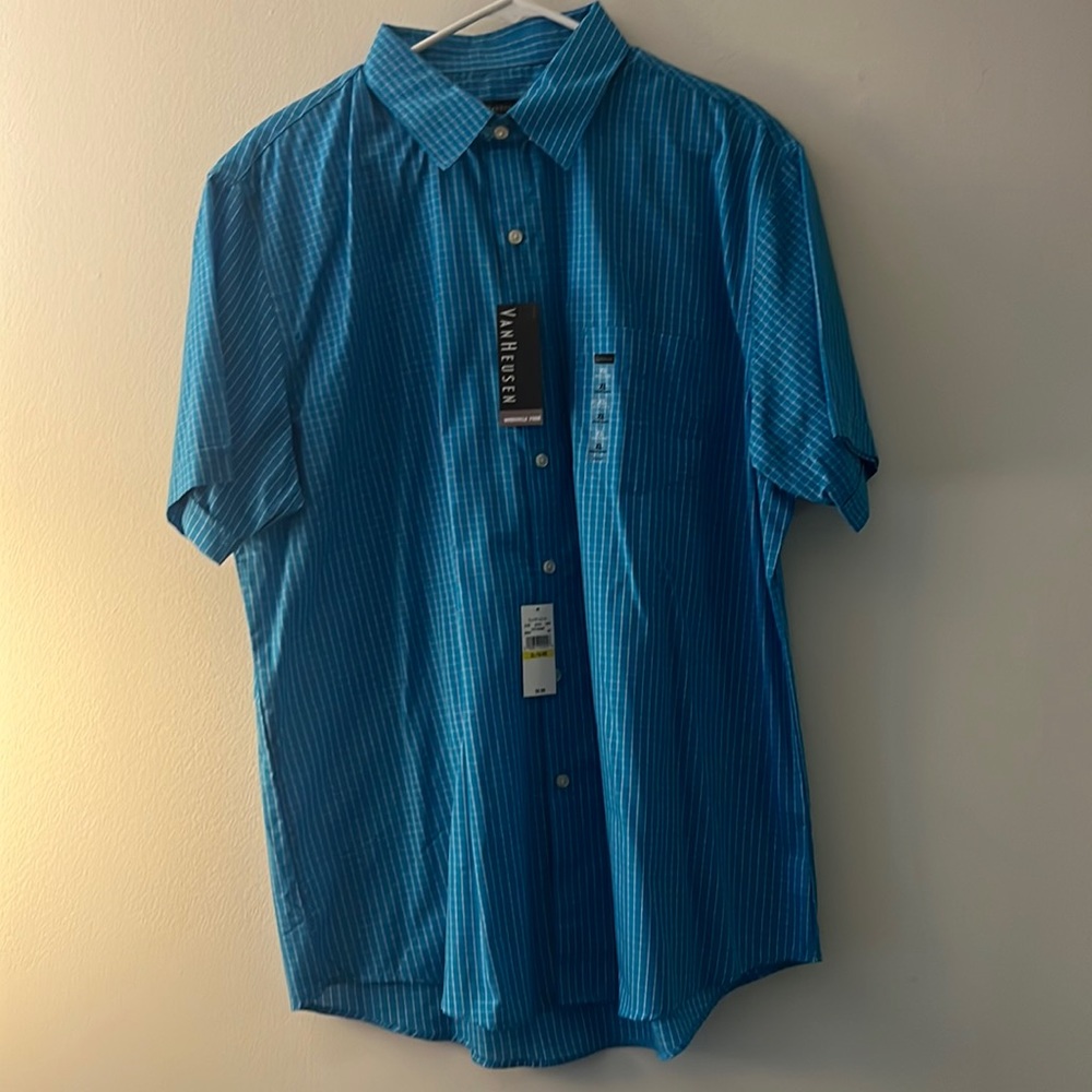 Van Heusen XL men’s short sleeve button up shirt NWT
